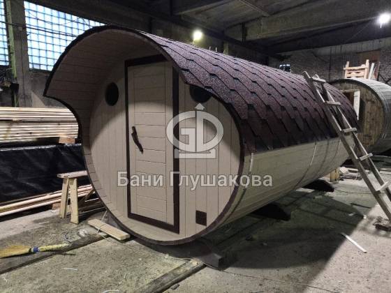 Овальная баня бочка из кедра 4м