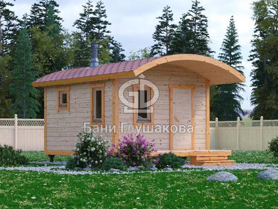 Баня из бруса «Буханочка» в ласточкин хвост 3,4х5
