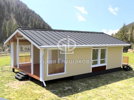 Сканди-дача с сауной «Валдай» 6х10м