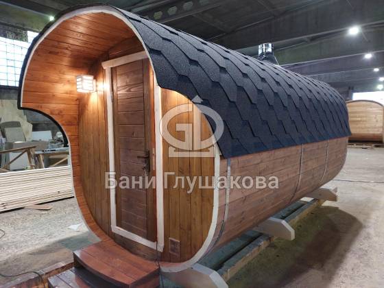 Квадратная баня бочка 4м из ели №82200163