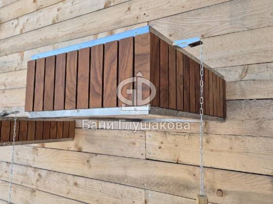 Обливное устройство «Водопад» 30л в оправе из термофанеры «Вертикаль»