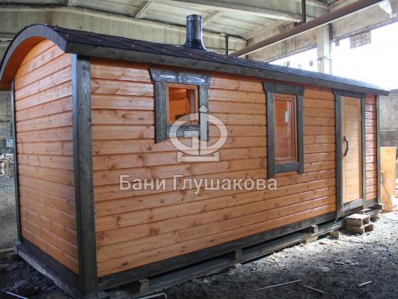 Баня из бруса «Буханочка» Эконом 2,2х5,7м