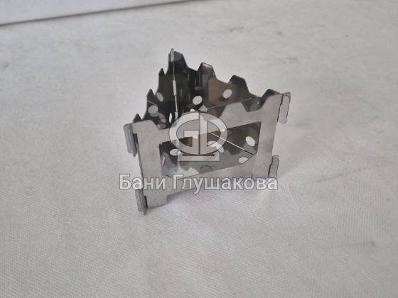 Печь походная разборная туристическая Щепочница нержавейка 0,8мм Треугольная