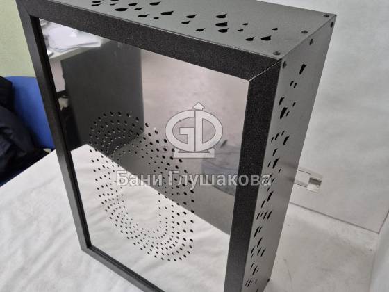 Обливное устройство «Водопад» 40л в металлической оправе с рисунком «Капли» Графит