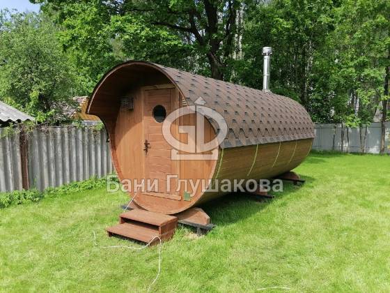 Большая баня-бочка «Елец» 5м