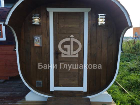 Квадратная баня бочка 4м из термодоски №82500295