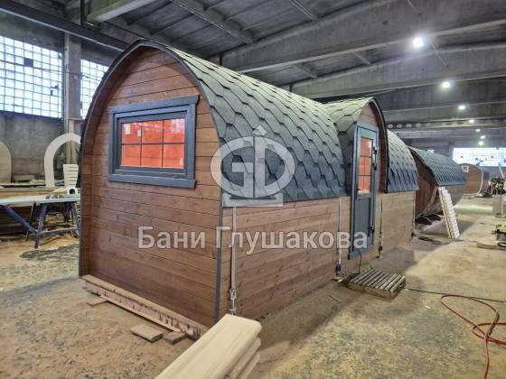 Баня «Викинг» из бочковой термодоски 6м