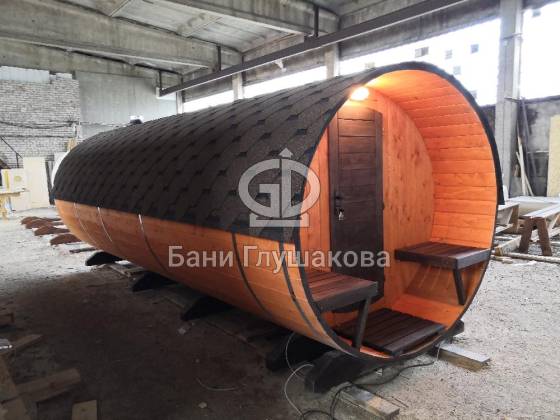 Овальная баня бочка выставочный образец в СПБ