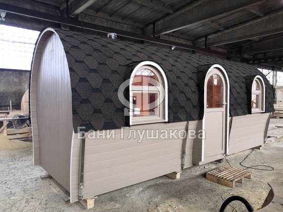 Баня «Сундучок» из бочковой кедровой доски